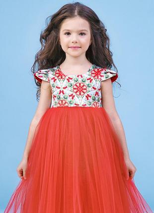 Красное платье с принтованым верхом zironka1 фото
