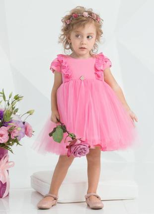 Нарядное розовое платье с кружевом zironka2 фото