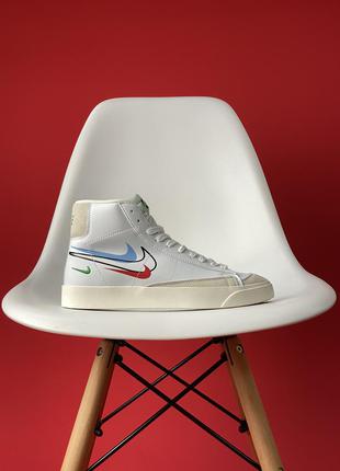 Кроссовки nike blazer mid '77 white grey.