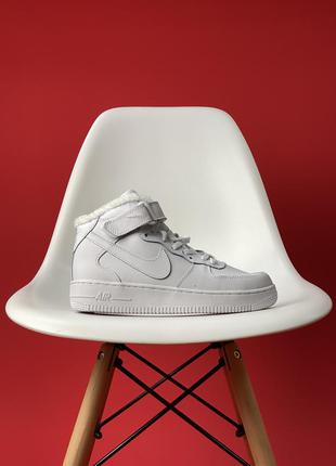 Кроссовки nike air force 1 high white (мех).5 фото