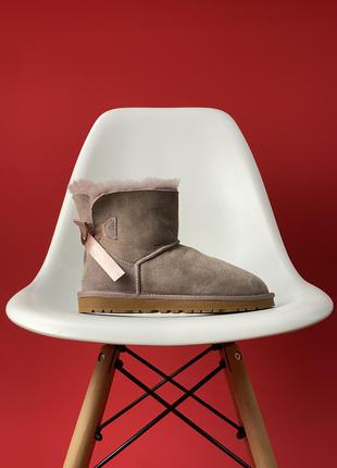 Женские угги qsd ugg mini bailey bow 2 pink.