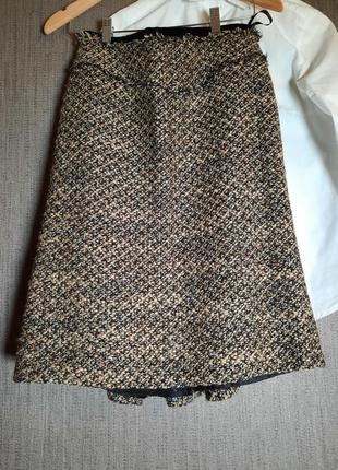 Zara твидовая юбка с оборкой сзади2 фото