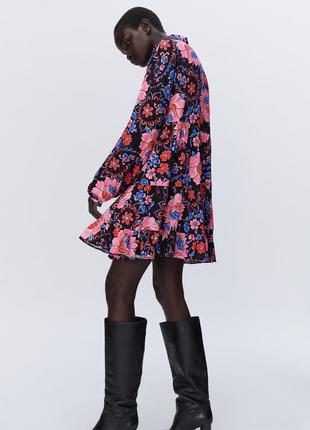Новая коллекция! модное платье zara в цветочный принт5 фото