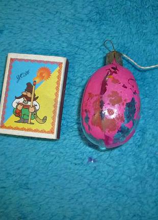 Винтажная советская новогодняя елочная игрушка слива фрукты винтаж ссср 60-е