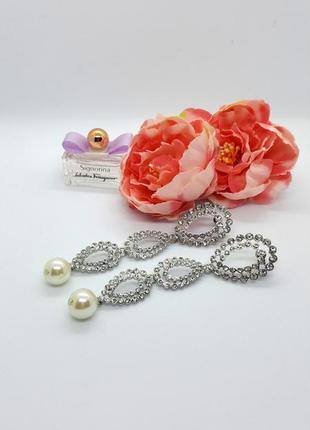 💎😻 нарядні, вечірні довгі сережки з кристалами і перлами liars&lovers з сайту asos8 фото