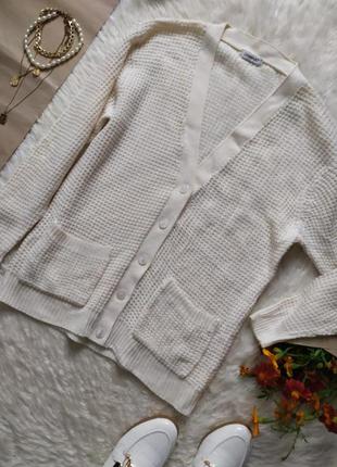 Молочный кардиган на пуговицах размер s бренд damart