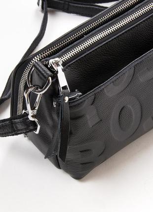 Стильна шкіряна сумочка від alex rai чорного кольору