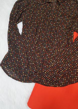 Блузка в разноцветный  горошек3 фото