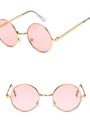 Имиджевые очки круглые розовые
