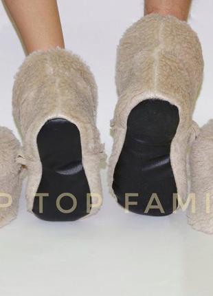 Домашні тапочки ведмедики, м'які домашні тапочки family look2 фото