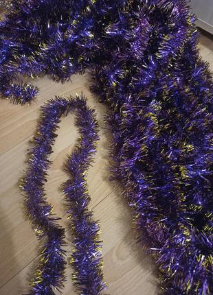 Новогодний дождик на ёлку сосну новогодняя мишура новогодний декор новорічний дощик на ялинку прикраса
длина 1 м.
диаметр 5 см.