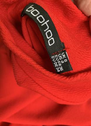 Яркое красное платье boohoo/трендовая модель4 фото