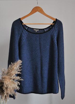 Свитер крупная вязка свитер на зиму оверсайз синий свитер синій светр на зиму оверсайз3 фото