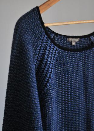 Свитер крупная вязка свитер на зиму оверсайз синий свитер синій светр на зиму оверсайз