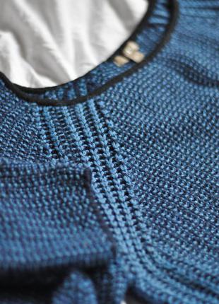 Свитер крупная вязка свитер на зиму оверсайз синий свитер синій светр на зиму оверсайз4 фото
