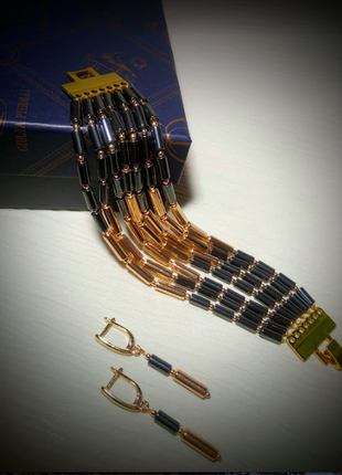 Дизайнерський браслет стильні сережки плаття золото сорочка подарунок новий рік, 8 березня, день валентина1 фото