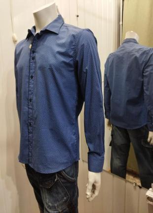 Мужская рубашка темно- синего цвета.welldone2 фото