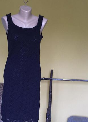 Сарафан чорний ажурної вязки на розмір 44+