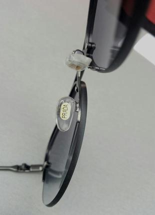 Очки в стиле prada стильные мужские солнцезащитные очки темно серый градиент в сером стальном металле8 фото