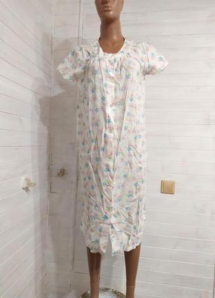 Ситцевая  сорочка ночная, халат( на пуговках)