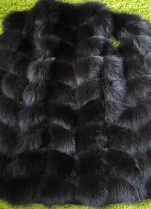Натуральная меховая жилетка песец соты 95 см 44-46 размер