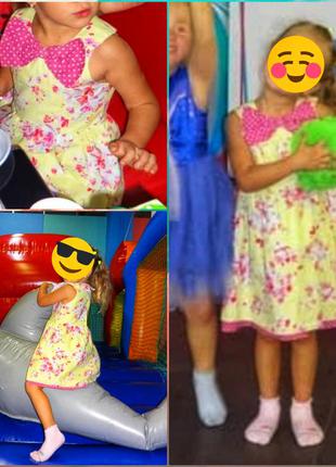 Красиве літнє нарядне плаття на дівчинку сарафан 4 5 років 104-110см