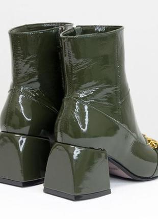 Эксклюзивные кожаные лаковые ботинки с квадратным носиком,любой цвет!9 фото
