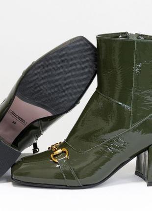 Эксклюзивные кожаные лаковые ботинки с квадратным носиком,любой цвет!8 фото