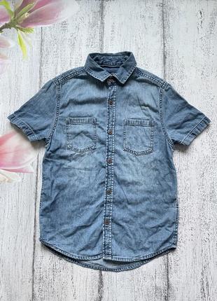 Крутая рубашка джинсовая тенниска футболка next 10лет
