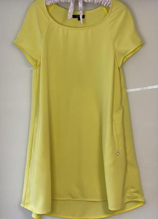 Легкое, свободное желтое платье, подойдёт беременным тоже)4 фото