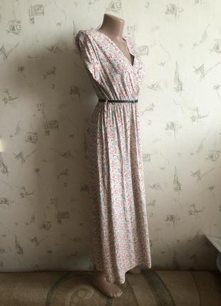 Платье макси цветочное вискоза, плаття максі длинное довге в пол легкое4 фото