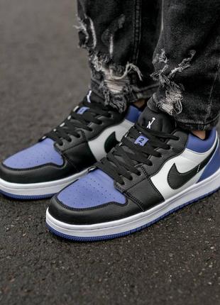 Кроссовки nike air jordan retro 1 low black blue