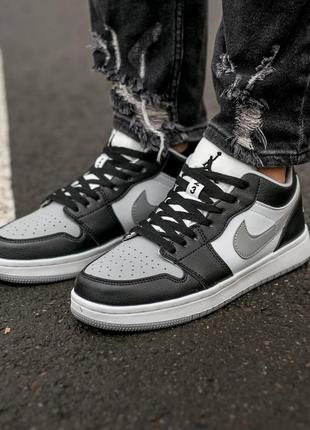 Кроссовки nike air jordan retro 1 low black grey