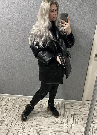 Штаны кожаные zara