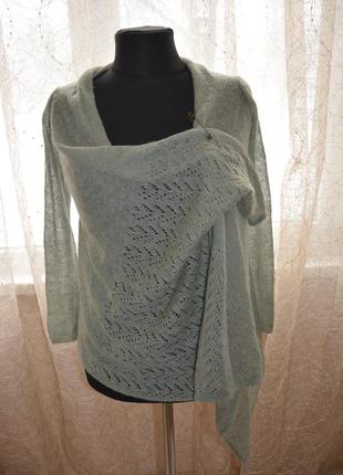 Теплый кардиган без застежек, мохер, вязаная паутинка, kookai