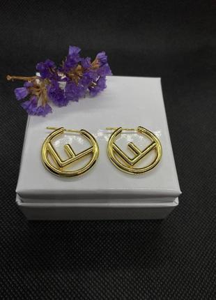Серьги люкс качества в стиле fend🌸
