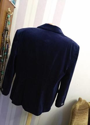 Ошатний синій оксамитовий жакет піджак великий розмір9 фото