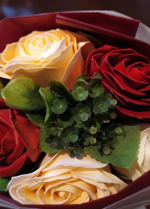 Прекрасный подарок- букет из мыльных роз baderosen германия4 фото