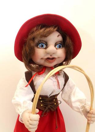 Интерьерная кукла - конфетница красная шапочка4 фото
