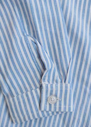Белая голубая пижама с рубашкой в полоску reserved 116 см на 5-6 лет4 фото