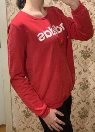 Красный свитшот adidas3 фото