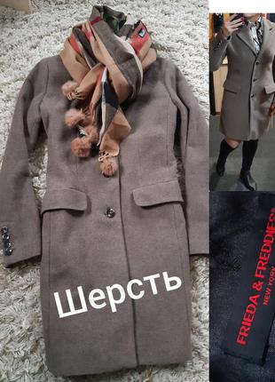 Шикарное классическое шерстяное пальто цвета капучино, frieda&freddies , p. 381 фото