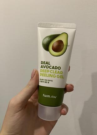 Пілінг скатка для особи farm stay real avocado deep clean peeling gel