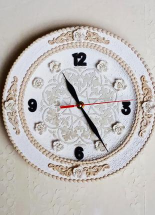 Керамические настенные часы с винтажным узором