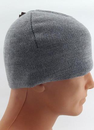 Шапка мужская ozzi 56-60 размер вязаная на флисе теплая мужской головной убор светло серый (шб14)2 фото