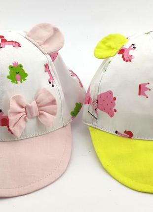 Детская кепка с 48 по 52 размер детские кепки тонкие летние с козырьком ушками для девочки (ршб122)5 фото