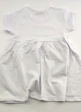 Дитячий сарафан сукня туреччина 1, 2, 3, 4 роки для дівчинки бавовна річний біле (плд22)3 фото