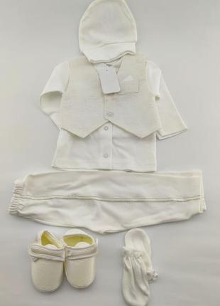 Подарунковий набір костюм 0 до 4 місяців туреччина для хрещення новонародженого3 фото