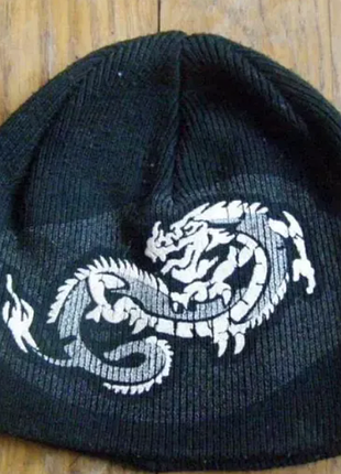 Шапка на підлітка на флісі дракон 4585мо