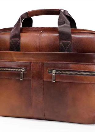 Чоловіча шкіряна сумка, портфель для ноутбука